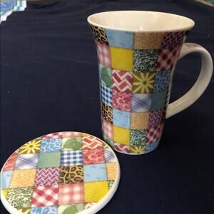 Paul Cardew Design PATCHWORK Mug‎ & Coaster Set in MINT CONDITION